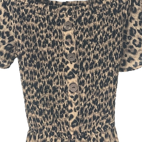 ODDY ANIMAL PRINT BALLOON SLEEVE MAXI ROMPER WITH TIE FOR A MORE FITTED LOOK - Picture 6 of 13